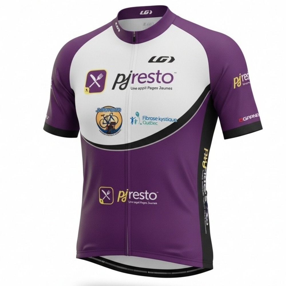 LOUIS GARNEAU Mens Cycling Jersey L/G Purple Short Sleeve JURITOUR Event